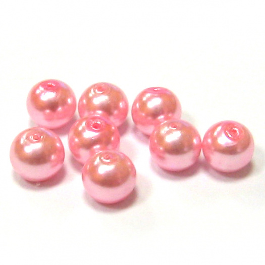 Perla vosková 6 mm - růžová - 20 ks