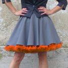 FuFu sukně šedá s oranžovou spodničkou