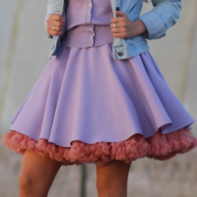 FuFu sukně fialková s lososovou spodničkou