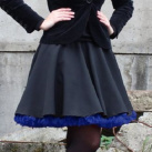 FuFu sukně černá s modrou spodničkou