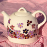Varná konvice porcelánová malovaná – fialové květy
