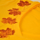 Žluté dámské triko s listy M