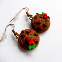 Visací náušnice - vánoční cookies