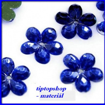 Našívací kytičky, modrá kobaltová, 11mm (30ks)