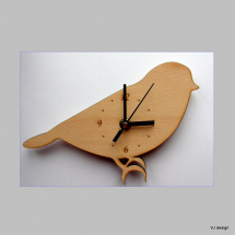 Dřevěné hodiny - Ptáček (bez povrchové úpravy)