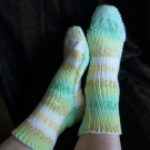 Pletené ponožky zelený melír