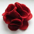 Červená květina - brož
