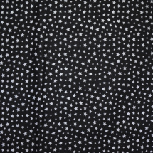 Bavlněná látka JI - metráž - bílé drobné hvězdičky na černé - š. 160 cm