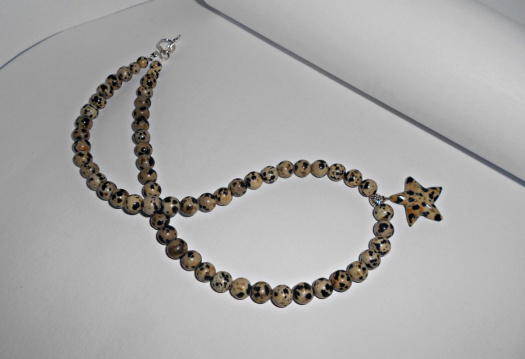 Pánský náhrdelník - Jaspis dalmatin
