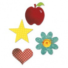 Jablko, květina, srdce a hvězda - vyřezávací šablona Bigz (A10598)
      