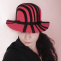 Dámský plstěný klobouk červeno-černý