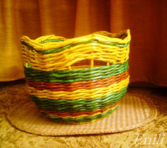 Košík - návod na barevné pletení. Vzor č.1