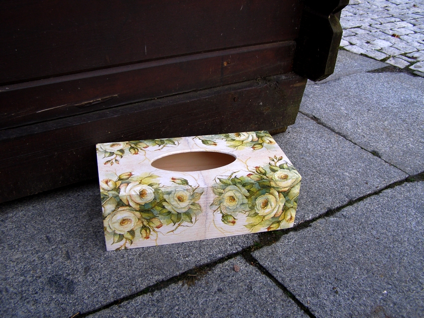 Krabice na kapesníky - Růže