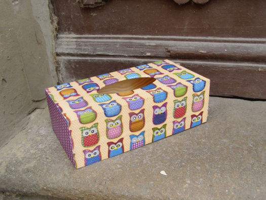 Krabice na kapesníky - Sovičky