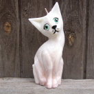 Svíčka z palmového vosku - Kočka 15 cm - hnědý mramor