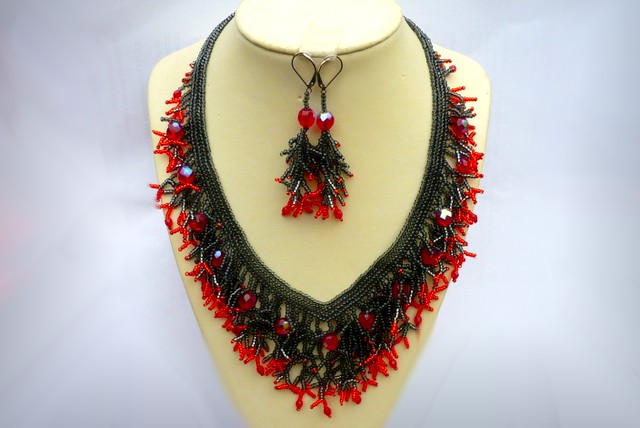 Žhavé uhlíky - sada šperků (rhodium)