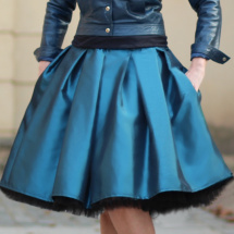 FuFu sukně skládaná modrá + černá spodnička