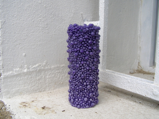 Svíčka vonná z palmového vosku - bublina - fialová