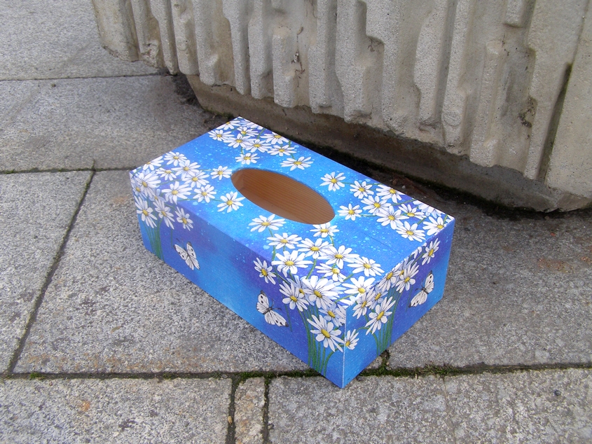 Krabice na kapesníky - Kopretiny