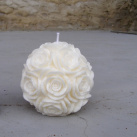 Svíčka vonná z palmového vosku - koule růže - bílá