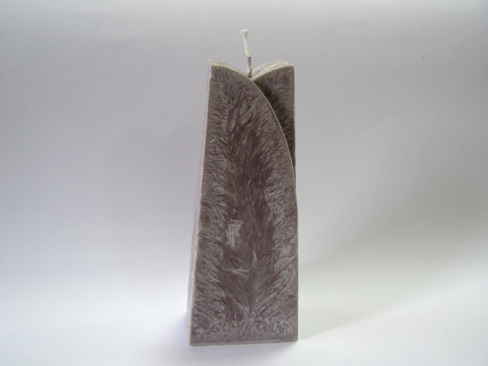 Svíčka vonná z palmového vosku - trapézový oblouk - šedá
