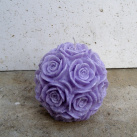 Svíčka vonná z palmového vosku - koule růže - fialová