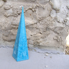 Svíčka vonná z palmového vosku - jehlan - modrá