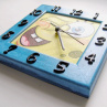 Dětské závěsné hodiny - Spongebob modrý