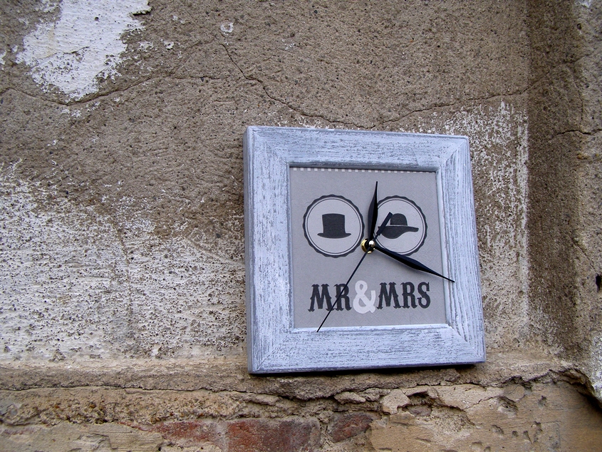 Závěsné hodiny - Mr & Mrs
