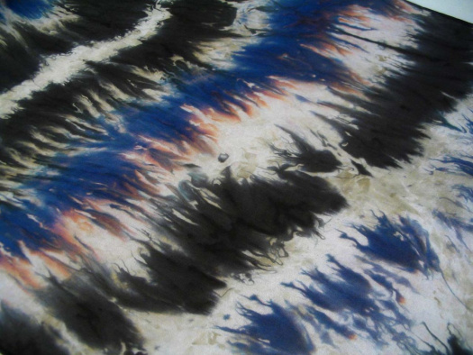 Batikovaná šála - modro-fialovo-černá 807366