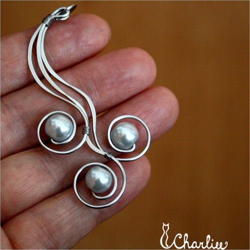 Přívěsek - tepané spirály - hypoalergenní chirurgická ocel