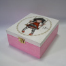 Dřevěná krabička - 4 přihrádky - Gorjuss houpačka růžová