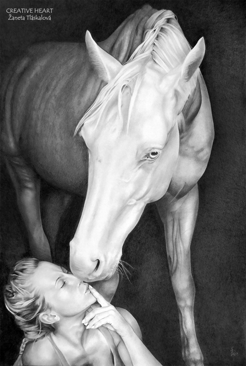 Kresba portrétu dle fotografie na přání.