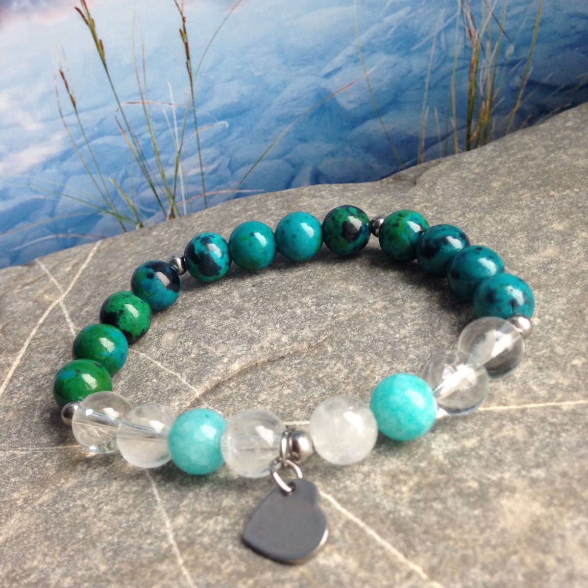 Chryzokol, křišťál a amazonit - S.Steel