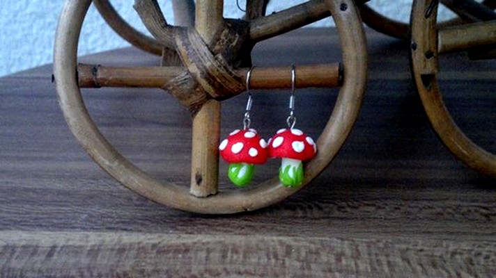 Muchomůrky - náušničky