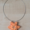 Fimo náhrdelník  oranžová kytička
