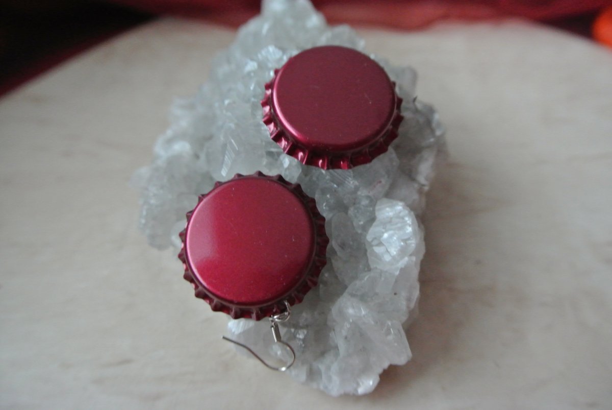 ZÁTKOVÁNÍ   naušnice - vínová