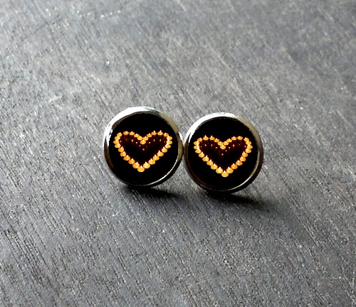 Náušnice Srdce ze svíček
