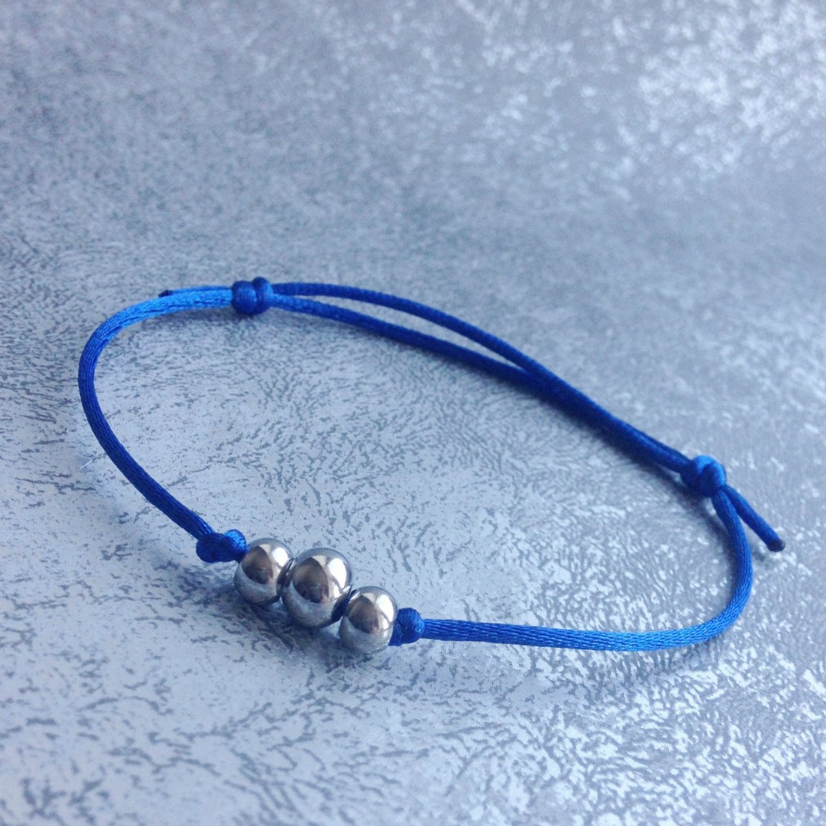 Modrý náramek s kuličkami - S. Steel