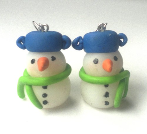 Sněhuláci - náušničky
