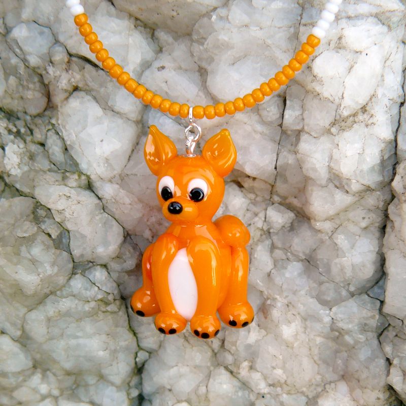 Náhrdelník liška - vinutá perle