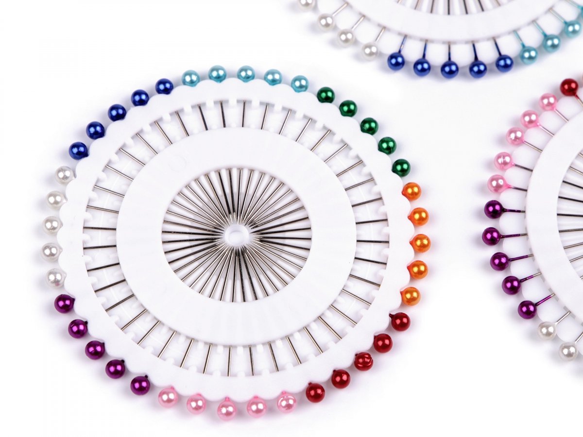 Špendlíky s plastovou hlavičkou (40ks) - mix