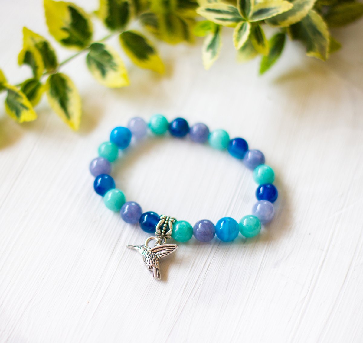 Energetický náramek - Akvamarín, Amazonit, Achát