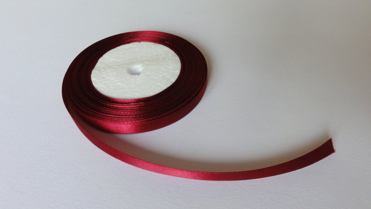 Saténová stužka 6mm- vínová (31) - 3m