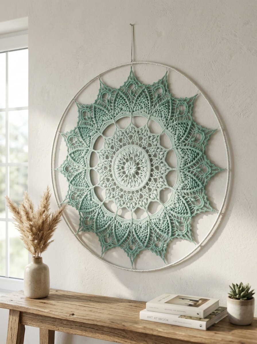 Mandala Zelená hvězda - průměr 60 cm
