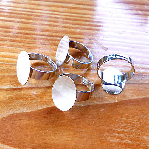 Prsten 13x18mm - 1ks - Platinový