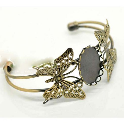 Náramek Motýl 18x25mm - 1ks - Bronzový