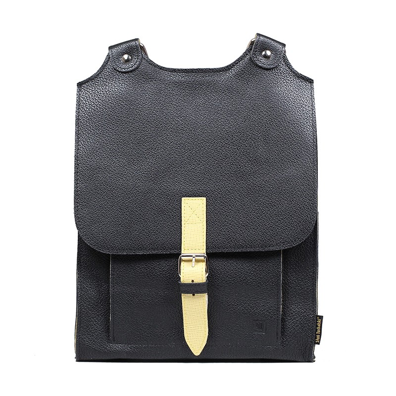 Kožený batoh se žlutým řemínkem - SLEVA 30%