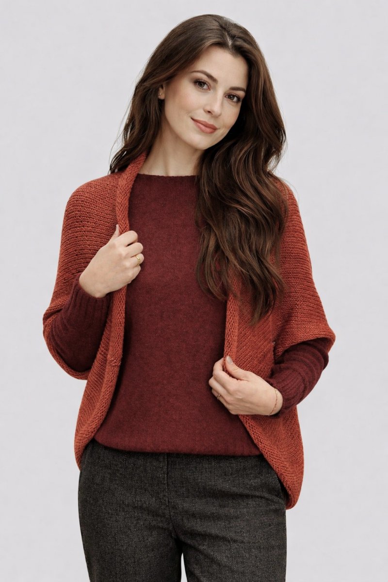 Pletená vesta - barva rezavá