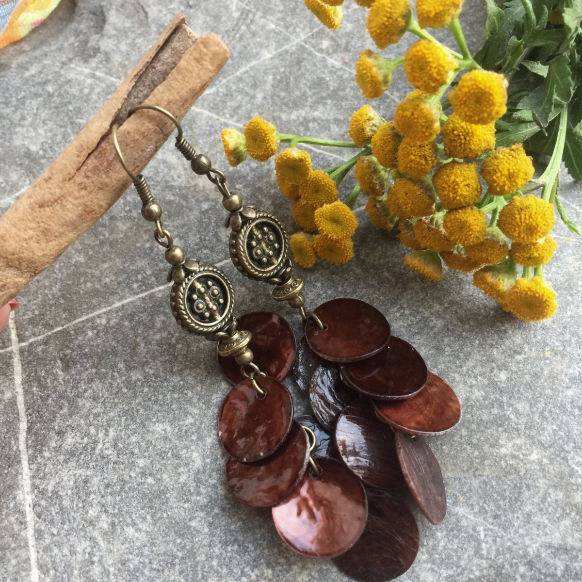 Náušnice perleťovky čokoládové